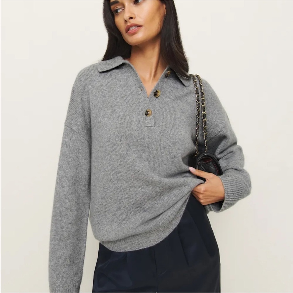 Reformation Gray Knit Cardigan